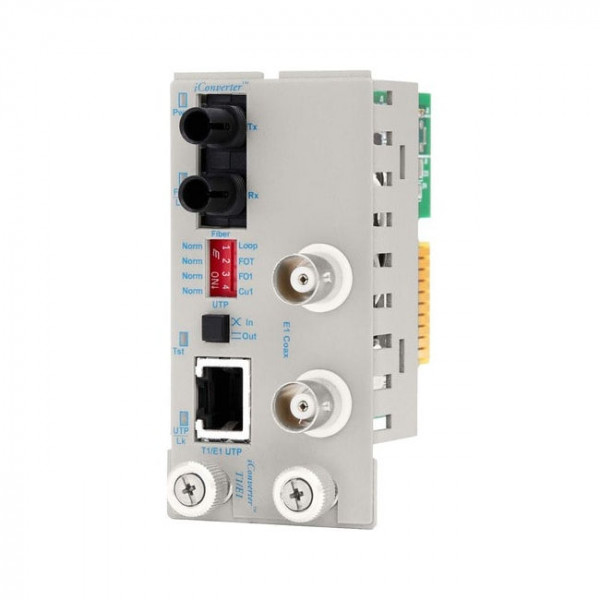 OST 1X T1/E1 RJ45/RJ48 Copper Coax iConverter ST MM Fibre 1310nm 5KM