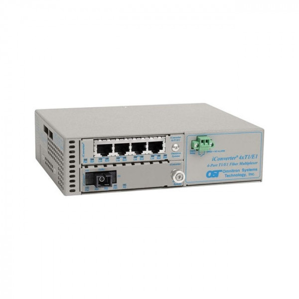 OST iConverter 4T1 SF MUX 4X T1/E1 SC/SM TX13/RX15/40KM MUX SA Univ AC