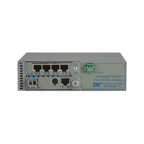 OST iConverter 4XT1/E1 MUX SC/SM/SF TX1.3/RX1.5/20KM SA AC-UNI w/ MGT