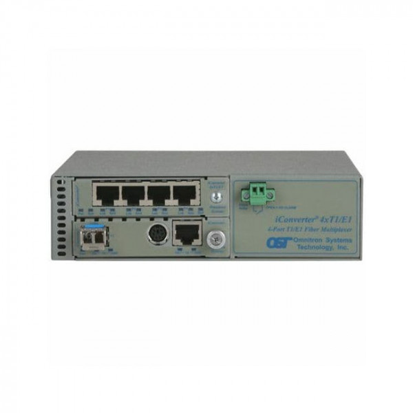 OST iConverter 4XT1/E1 MUX SC/SM/SF TX1.5/RX1.3/20KM SA AC-UNI w/ MGT