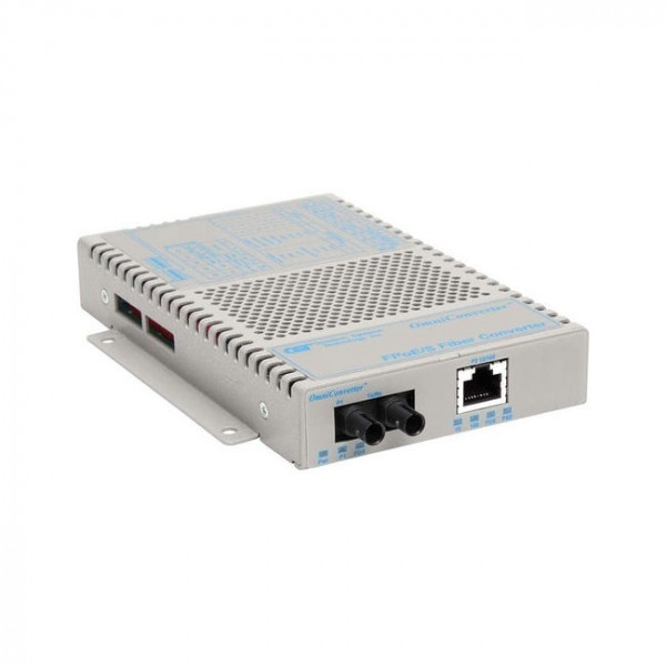 OST 10/100 / 100FX US Pwr Cord OmniConverter FPoE/S ST MM 1310 5KM