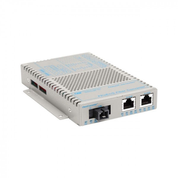 OST 10/100 2X / 100FX US Pwr Cord OmniConverter FPoE+/S SC SM SF 20KM