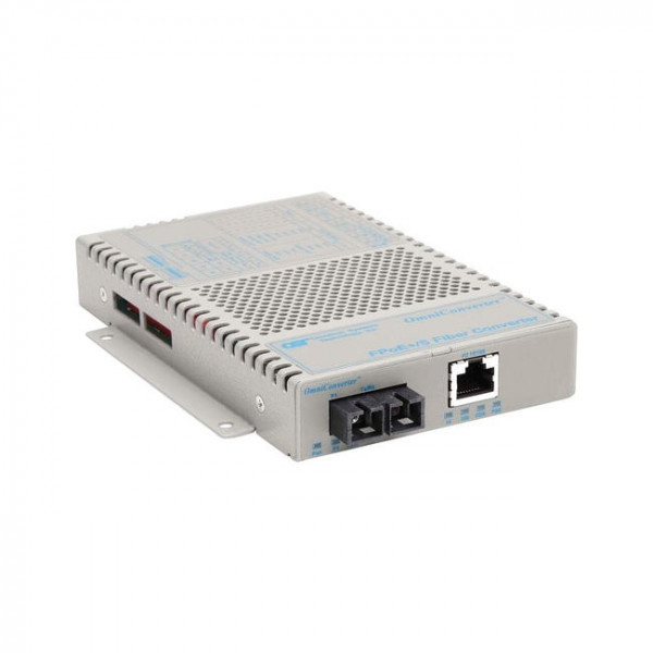 OST 10/100 / 100FX US Pwr Cord OmniConverter FPoE+/S SC MM1310 5KM