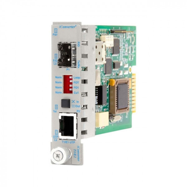 OST 1X T1/E1 RJ45/RJ48 Copper Fibre iConverter to Copper to SFP