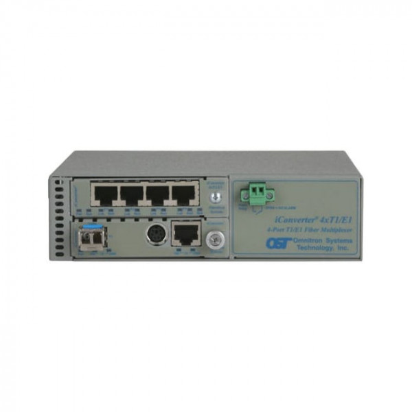 OST iConverter 4X T1/E1 + 10/100/1000 to SC/SM 1.5/80KM MUX DC CONN w/ Mgmt