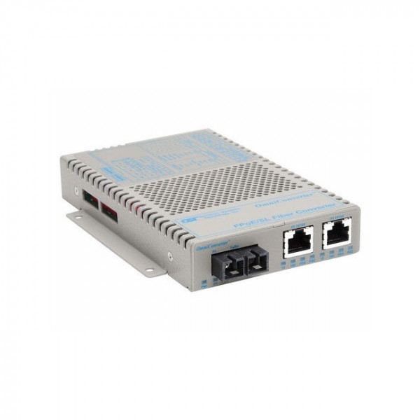 OST 10/100T 2X / 100FX US Pwr Cord OmniConverter FPoE/SL SC MM1310 5KM
