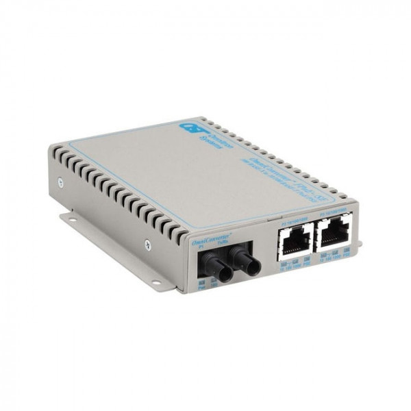 OST 2X10/100/1000 to Fast ETH Fibre OmniConverter FPoE+/SE ST MM US AC