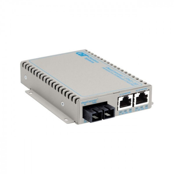 OST 2X10/100/1000 to Fast ETH Fibre OmniConverter FPoE+/SE SC SM US AC