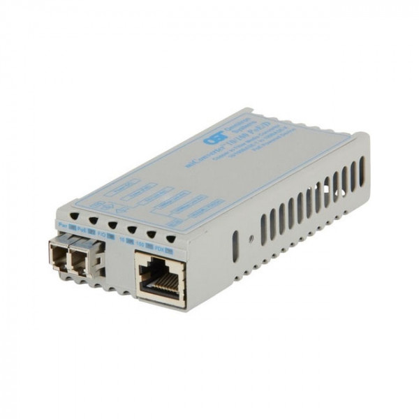 OST 10/100BT to 100X LC Single Mode 30KM MiConverter PoE/PD  US AC Pwr