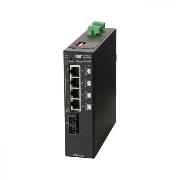 OST RuggedNet GHPoE/SI 60W SC MM 4X 10/100/1000T - 2X 1000X 2KM DC