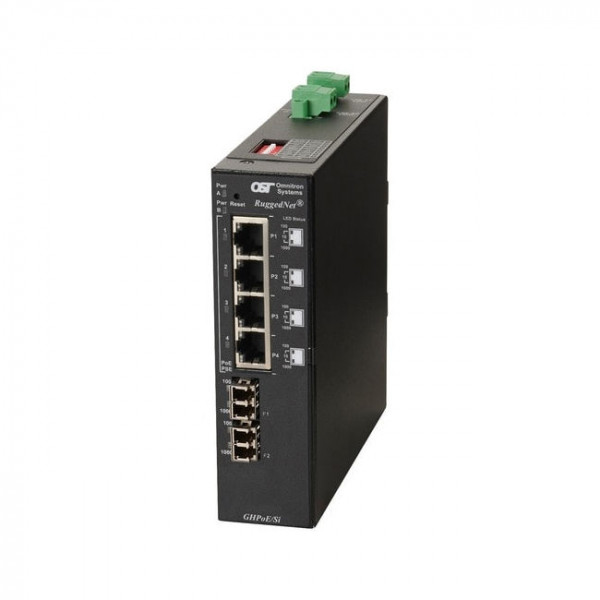 OST RuggedNet GHPoE/SI 60W LC SM 4X 10/100/1000T - 2X 1000X 12KM DC