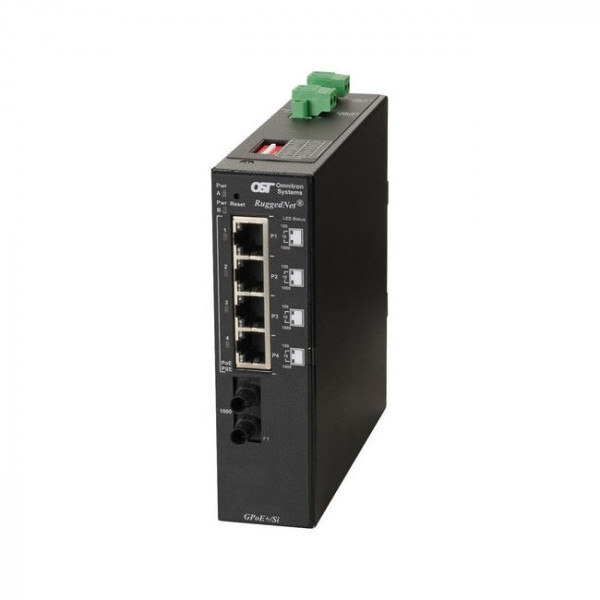 OST RuggedNet GPoE+/SI ST SM 1310nm 4X 10/100/1000T - 2X 1000X 12KM DC