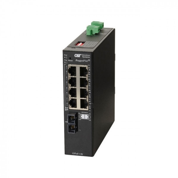 OST RuggedNet GPoE+/SI SC SM 1310nm 8X 10/100/1000T - 2X 1000X 12KM DC