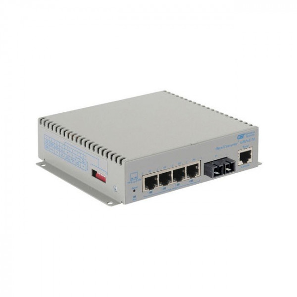 OST OmniConverter GHPoE/M 60W 550M 4X 10/100/1000T - 1000X SCMM DC Ext