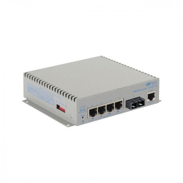 OST OmniConverter GPoE+/M 34KM 4X 10/100/1000T - 1000X SCSM DC Ext