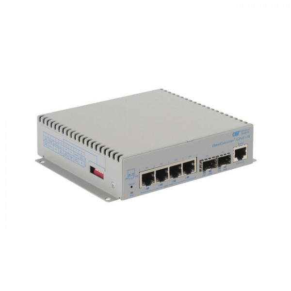 OST OmniConverter GPoE+/M SFP 4X 10/100/1000T - 2X 1000X DC Ext