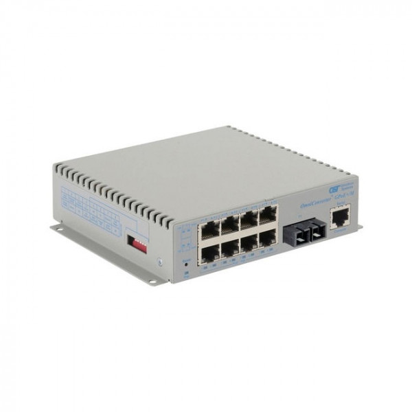 OST OmniConverter GPoE+/M 2KM 8X 10/100/1000T - 1000X SCMM DC Ext