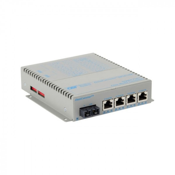 OST OmniConverter GPoE+/SX 2KM 4X 10/100/1000T - 1000X SC MM AC