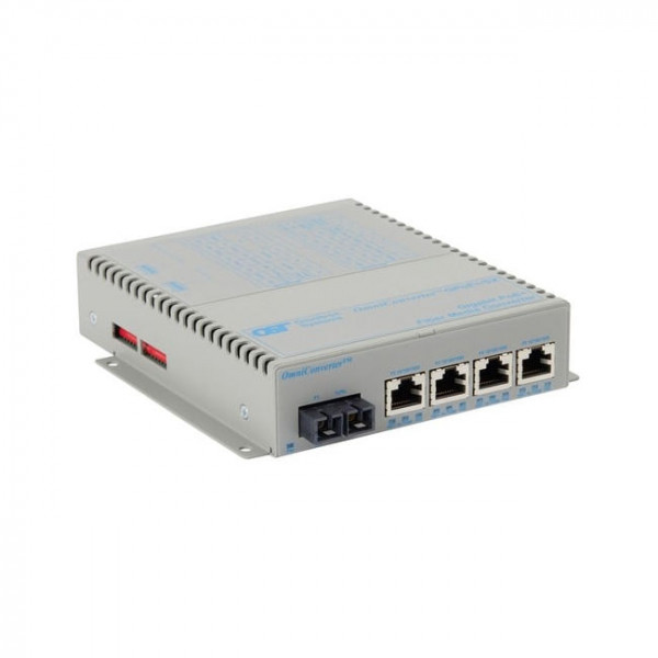 OST OmniConverter GPoE+/SX 2KM 4X 10/100/1000T - 1000X SCMM DC Ext