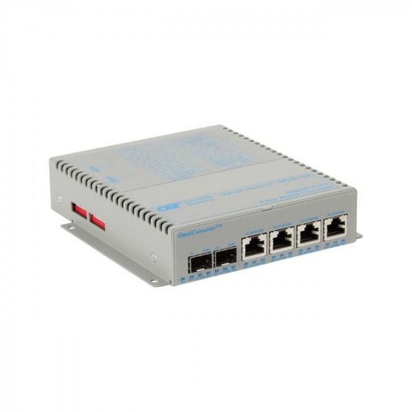 OST OmniConverter GPoE+/SX Wide 4X 10/100/1000T - 2X 1000X SFP DC