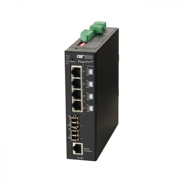 OST RuggedNet G/MI LC SM 12KM 1310 4X 10/100/1000T 2X 1000X DC Ext