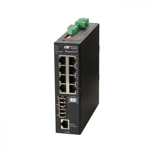 OST RuggedNet G/MI LC SM 12KM 1310 8X 10/100/1000T 2X 1000X DC Ext
