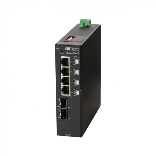 OST RuggedNet G/SI 2X SFP Switch 4X 10/100/1000T 2X 1000X DC Ext