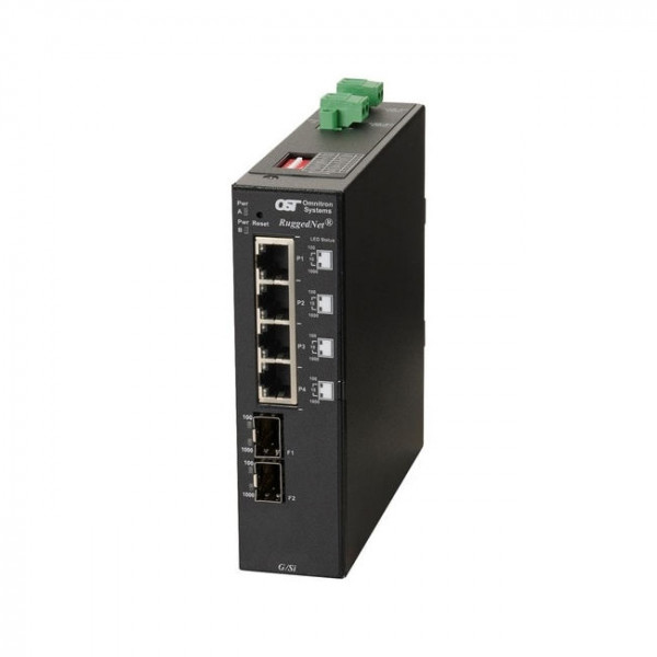 OST RuggedNet G/SI 2X SFP Switch 4X 10/100/1000T 2X 1000X 2DC Ext