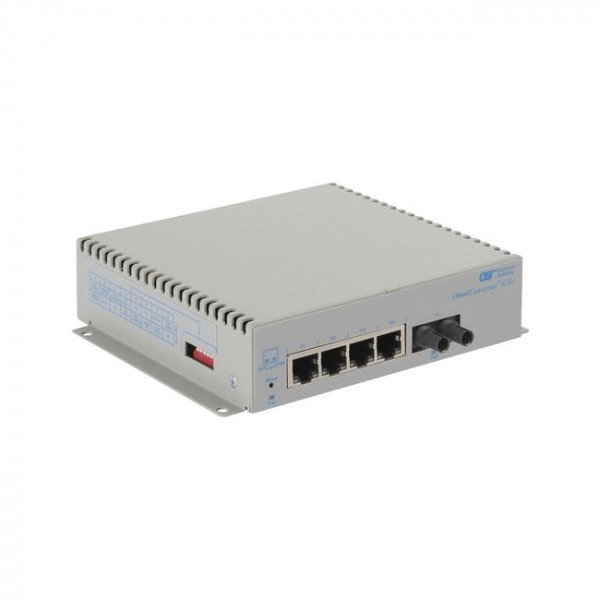 OST OmniConverter G/SX ST SM 12KM 4X 10/100/1000T to 1000X DC Ext Tmp