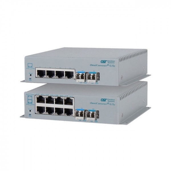 OST OmniConverter G/SX SC MM 550M 4X 10/100/1000T to 1000X DC Ext Tmp