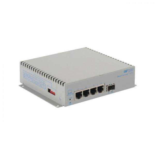OST OmniConverter G/SX SFP Switch 4X 10/100/1000T 1000X SFP DC Wide