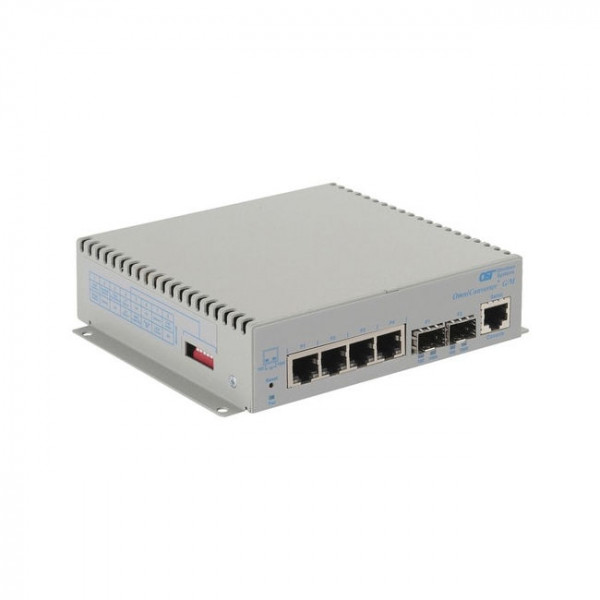 OST OmniConverter G/M 2X SFP Wide 4X 10/100/1000T 2X 1000X SFP DC