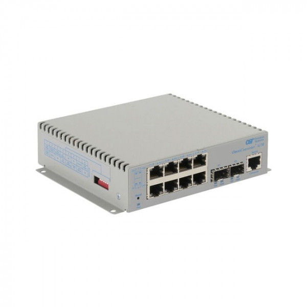 OST OmniConverter G/M 2X SFP Wide 8X 10/100/1000T 2X 1000X SFP DC