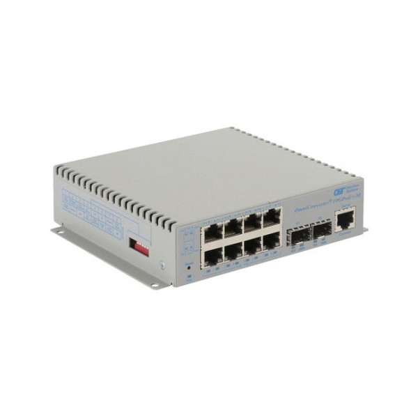 OST OmniConverter 10GPoE+/M DC WT 2X1G/10G SFP+ to 8X 10/100/1000T