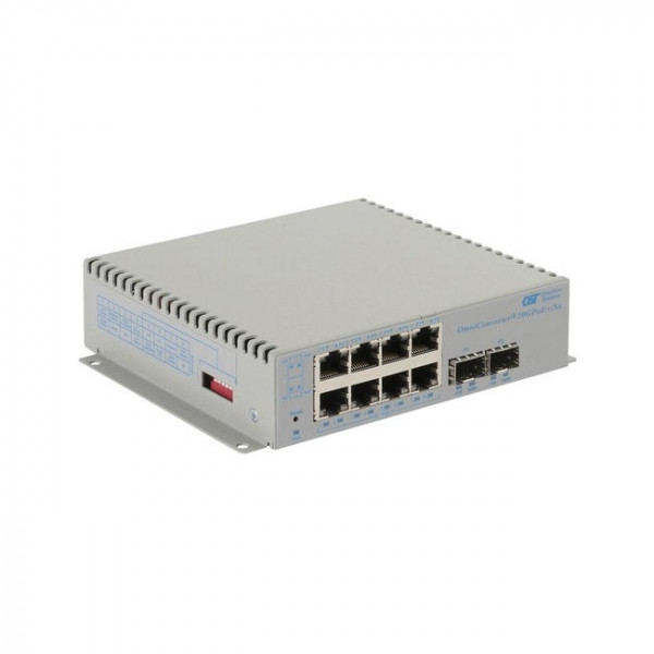 OST OmniConverter 10GPoE+/SX AC 2X 1G/10G SFP+ to 8X 10/100/1000T