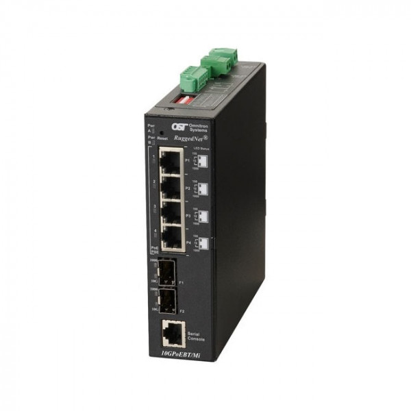 OST RuggedNet 10GPoEBT/MI 60W DC 2X1G/10G SFP+ to 4X 10/100/1000T