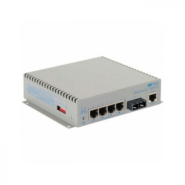OST Gigabit 60W PoE Media Converter 4X 10/100/1000T to SC SM 34KM DC