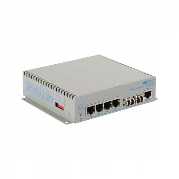 OST Gigabit 60W PoE Media Converter 4X 10/100/1000T to 2X LC MM 550M DC
