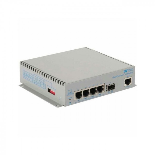 OST Gigabit 60W PoE Media Converter 4X 10/100/1000T to SFP DC Pwr