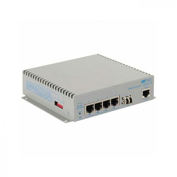 OST Gigabit 60W PoE Media Converter 4X 10/100/1000T to LC SM 12KM DC ET