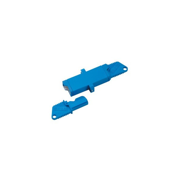 forte® Thru Adapter, E2000-PC, simplex SM zirconia sleeve, blue plastic housing