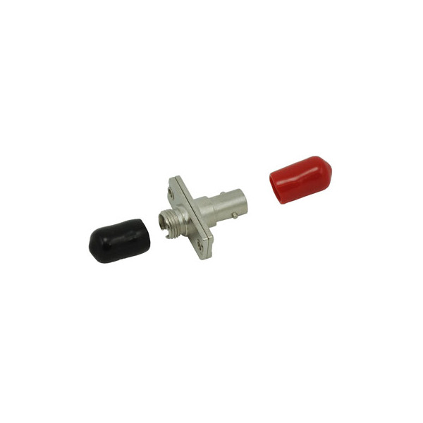 forte® Hybrid Adapter, ST to FC, simplex SM zirconia sleeve, metal housing, rectangular flange, 6/pack