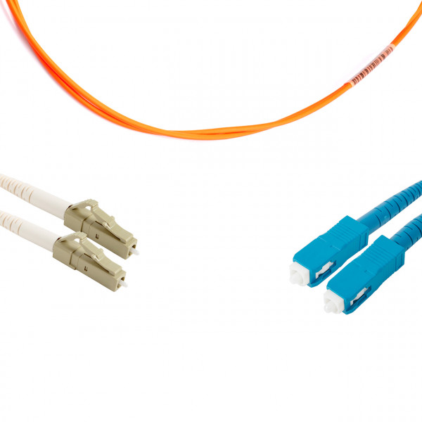 forte® Fibre Optic Patchlead, LC to SC Multimode OM1 62.5/125, Duplex 2mm Orange Jacket, 1-10m, LSZH