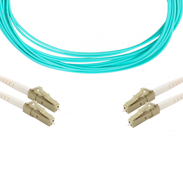 forte® Fibre Optic Patchlead, LC to LC Multimode OM3 50/125, Duplex 2mm Aqua Jacket, 10m, LSZH
