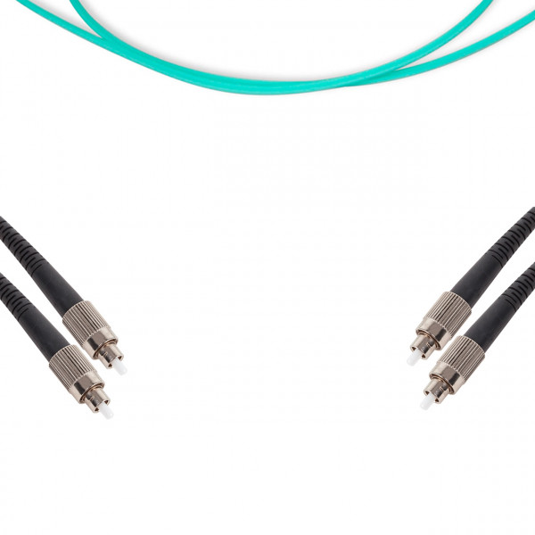 forte® Fibre Optic Patchlead, ST to ST Multimode OM3 50/125, Duplex 3mm Aqua Jacket, 1m, LSZH