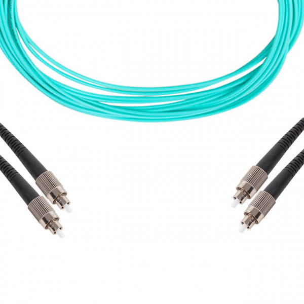 forte® Fibre Optic Patchlead, ST to ST Multimode OM3 50/125, Duplex 3mm Aqua Jacket, 10m, LSZH