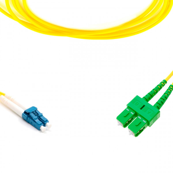 forte® Fibre Optic Patchlead, LC to SC-APC Singlemode G.657 Bend-Insensitive, Duplex 2mm, 3m, LSZH