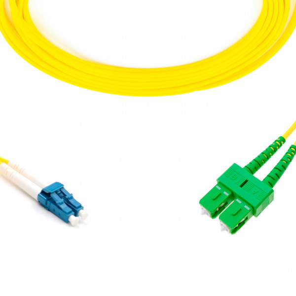 forte® Fibre Optic Patchlead, LC to SC-APC Singlemode G.657 Bend-Insensitive, Duplex 2mm, 10m, LSZH