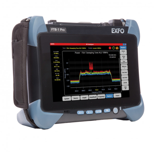 EXFO FTB-1 Pro - Single or dual-carrier platform demonstrating RF analyser function.
