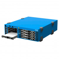 EXFO LTB-8 Rackmount Modular Mainframe front angle with modules (not included).
